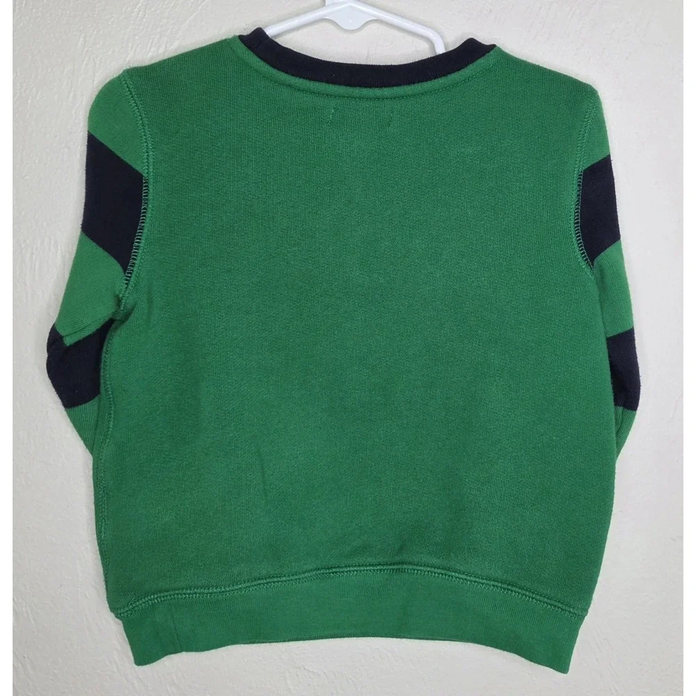 Polo Bear By Ralph Lauren Boys Green Navy Sweatshirt Size 24 Months Long Sleeves